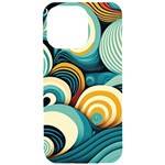 Wave Waves Ocean Sea Abstract Whimsical iPhone 15 Pro Max Black UV Print PC Hardshell Case Front
