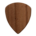 Berries Flowers Pattern Print Square Wood Guitar Pick Holder Case And Picks Set Pick