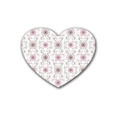 Pattern Texture Design Decorative Rubber Heart Coaster (4 Pack) by Grandong