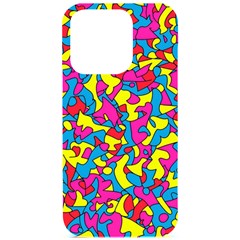 Colorful-graffiti-pattern-blue-background Iphone 15 Pro Black Uv Print Pc Hardshell Case