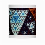 Fractal Triangle Geometric Abstract Pattern White Mug Center