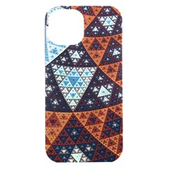 Fractal Triangle Geometric Abstract Pattern Iphone 15 Plus Black Uv Print Pc Hardshell Case by Cemarart
