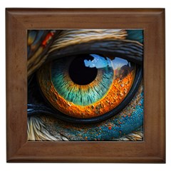 Eye Bird Feathers Vibrant Framed Tile