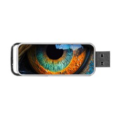 Eye Bird Feathers Vibrant Portable Usb Flash (two Sides)