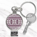 Illustration Ukrainian Folk Seamless Pattern Ornament Nail Clippers Key Chain Front