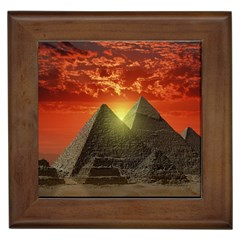 Pyramids Egypt Monument Landmark Sunrise Sunset Egyptian Framed Tile
