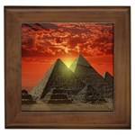 Pyramids Egypt Monument Landmark Sunrise Sunset Egyptian Framed Tile Front