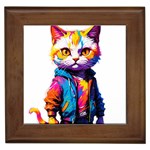 Wild cat Framed Tile Front