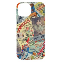 Paper Scattered Vintage Iphone 15 Black Uv Print Pc Hardshell Case