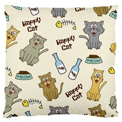 Happy Cats Pattern Background 16  Baby Flannel Cushion Case (two Sides)