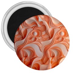 Peach Fuzz Elegant Print Abstract Design 3  Magnets