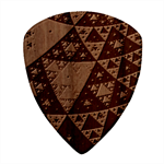 Fractal Triangle Geometric Abstract Pattern Square Wood Guitar Pick Holder Case And Picks Set Pick