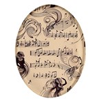 Musical Swirls Ladies Oval Glass Fridge Magnet (4 pack) Front