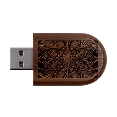 Schwarz Bunt Wood Oval Usb Flash Drive