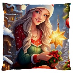Christmas Greeting 16  Baby Flannel Cushion Case (two Sides)