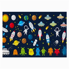 Big Set Cute Astronauts Space Planets Stars Aliens Rockets Ufo Constellations Satellite Moon Rover V Large Glasses Cloth