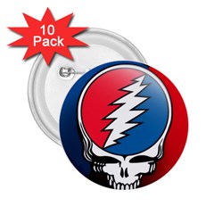 Grateful Dead Big Skull 2 25  Buttons (10 Pack) 