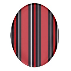 Altrosa Rosa Grau Streifen Oval Glass Fridge Magnet (4 Pack)