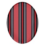 Altrosa Rosa Grau Streifen Oval Glass Fridge Magnet (4 pack) Front