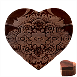 Gelb floral Heart Wood Jewelry Box Front