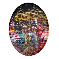 Water Droplets Oval Glass Fridge Magnet (4 Pack)