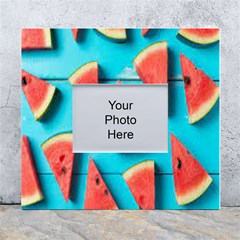 Watermelon Blue Background White Wall Photo Frame 5  X 7 