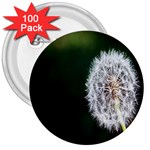 White Flower 3  Buttons (100 pack)  Front