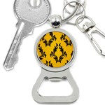Yellow Regal Filagree Pattern Bottle Opener Key Chain Front