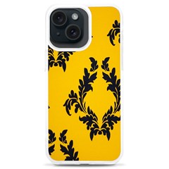 Yellow Regal Filagree Pattern Iphone 15 Plus Tpu Uv Print Case