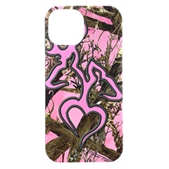 Pink Browning Deer Glitter Camo Camouflage Iphone 15 Plus Black Uv Print Pc Hardshell Case