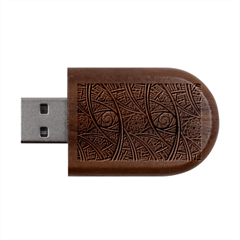 One Church Window Apophysis Art Fractal Wood Oval Usb Flash Drive