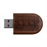 One Church Window Apophysis Art Fractal Wood Oval USB Flash Drive USB