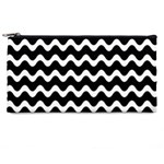 Wave-black White Pencil Case Front
