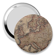 Old Vintage Classic Map Of Europe 3  Handbag Mirrors