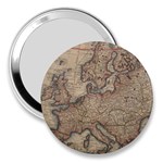 Old Vintage Classic Map Of Europe 3  Handbag Mirrors Front