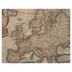 Old Vintage Classic Map Of Europe Two Sides Premium Plush Fleece Blanket (Teen Size) 60 x50  Blanket Back