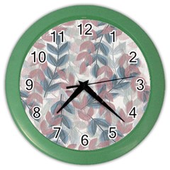 Leaves Pattern Background Nature Color Wall Clock