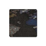 World Map Square Magnet Front