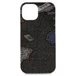 World Map iPhone 15 Plus Black UV Print PC Hardshell Case Front