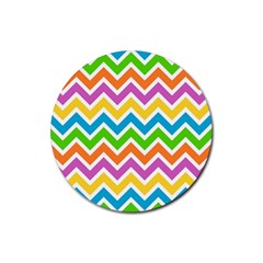 Chevron Pattern Design Texture Rubber Coaster (round)