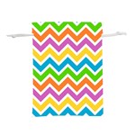 Chevron Pattern Design Texture Lightweight Drawstring Pouch (M) Back
