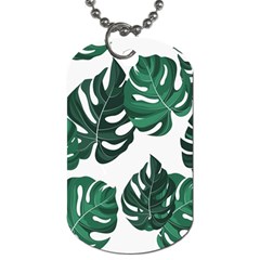 Illustrations Monstera Leafes Dog Tag (one Side)