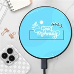 Background Good Morning Wireless Fast Charger(Black) Front