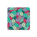 Pattern Leaves Background Nature Square Magnet Front