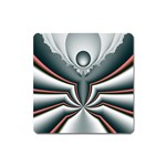 Fractal grau Square Magnet Front