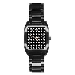 Background Dots Circles Graphic Stainless Steel Barrel Watch