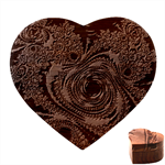 Geometric Art Fractal Abstract Art Heart Wood Jewelry Box Front