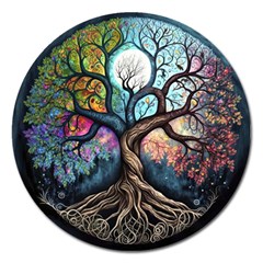Tree Colourful Magnet 5  (round)
