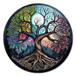 Tree Colourful Magnet 5  (Round) Front