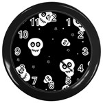 Skull Pattern Wall Clock (Black) Front